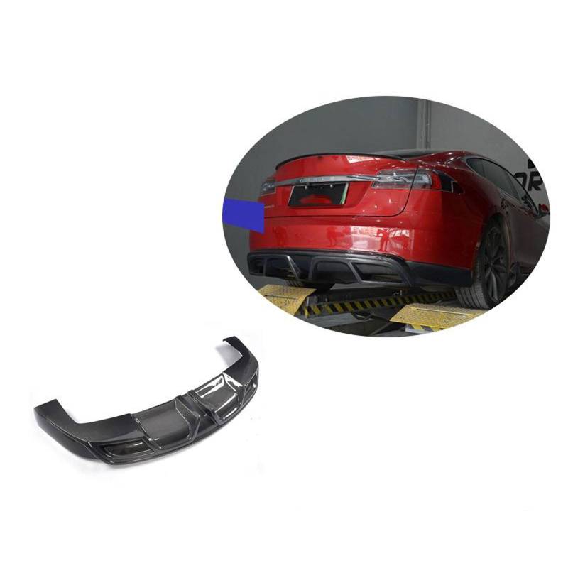 Auto Heckstoßstange Diffusor für Tesla Model S 2014+, Hecklippe Diffusor Heckspoiler Splitter Lippe Bodykit Zubehör von YYQWEE