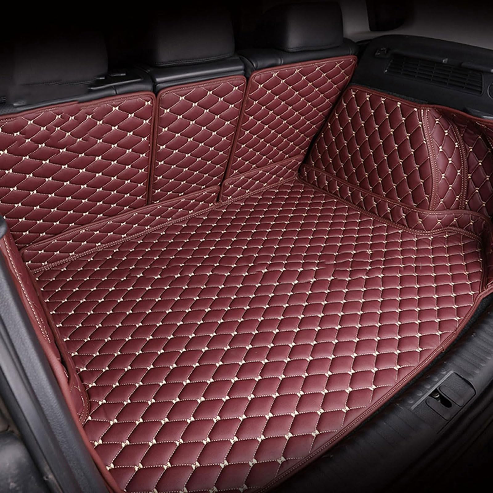 Auto Kofferraummatte für Land Rover Range Rover Velar 2021 2022 2023 2024, Vollabdeckung Leder Kofferraumwanne, Kofferraum Schutzmatte Innenraum ZubehöR,Coffee von YYQWEE