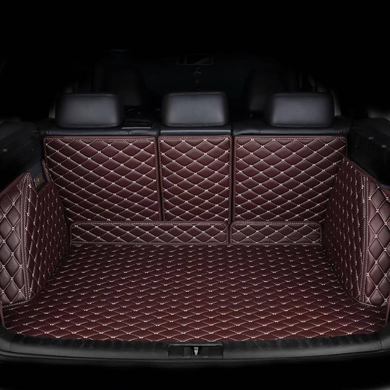 Auto Kofferraummatte für VW Golf GTI 2016 2017 2018 2019 2020, Vollabdeckung Leder Kofferraumwanne, Kofferraum Schutzmatte Innenraum ZubehöR,Brown von YYQWEE
