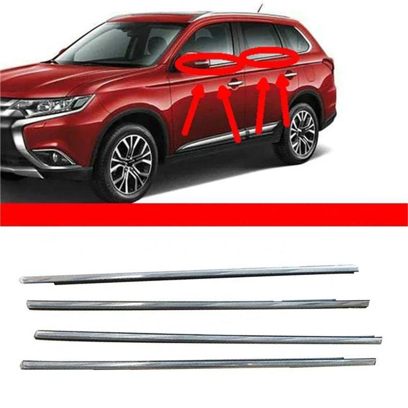 Autoteile Auto-Seitenfenster-Dichtungsstreifen, Seitentür-Glas-Gummistreifen Für Mitsubishi Für Outlander 2013–2018, 5727A293, 5757A294 von YYTEMD