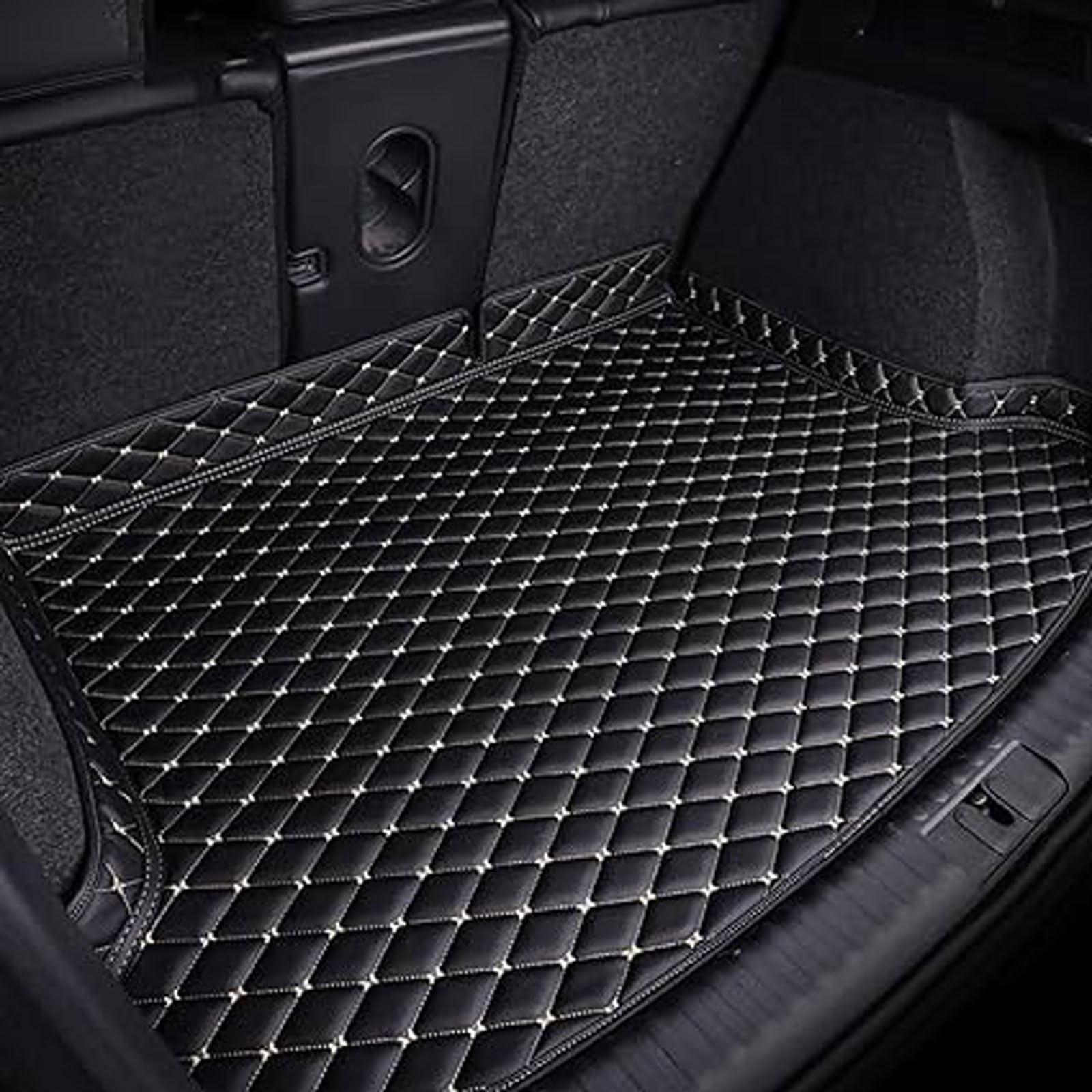 Kofferraum Schutzmatte für Infiniti QX80 2013-2017, Kofferraum Auskleidung Allwetter Schutz Wasserdicht Kratzfest rutschfest Auto ZubehöR,Black Beige-Plus von YYTONGMN