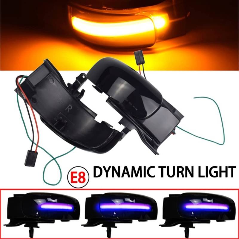 YZADSXCL 2 Stück Dynamische Blinker for Touran 1T 2003-2009 Auto Seitenflügel Rückspiegel Anzeige Blinker Lampen(Yellow) von YZADSXCL