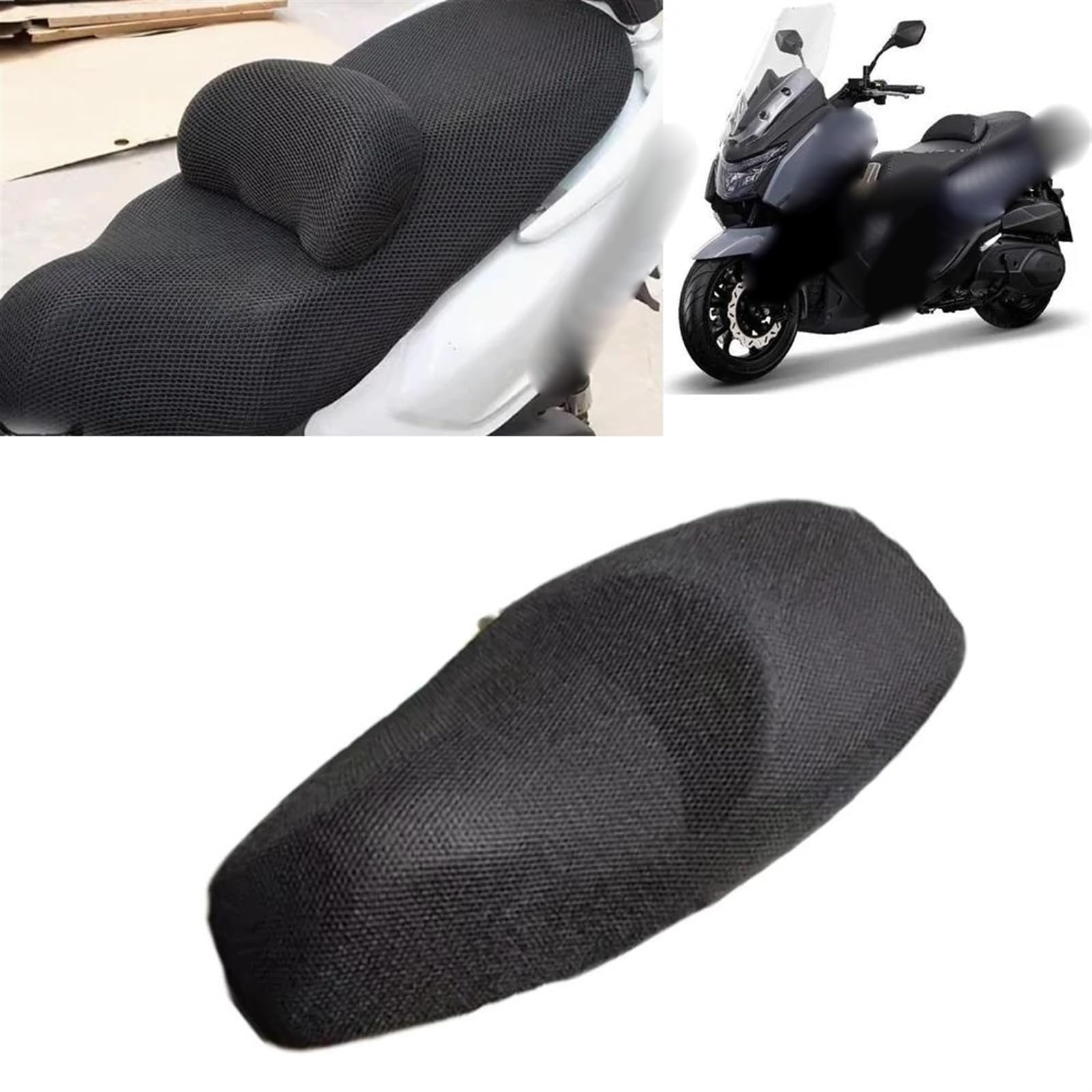 YZCSYBBF Motorrad 3D Atmungsaktive Sonnenschutz Mesh Schutz Kissen Für SYM MAXSYM 400i MAXSYM400i Nylon Stoff Sattel Sitz Abdeckung von YZCSYBBF