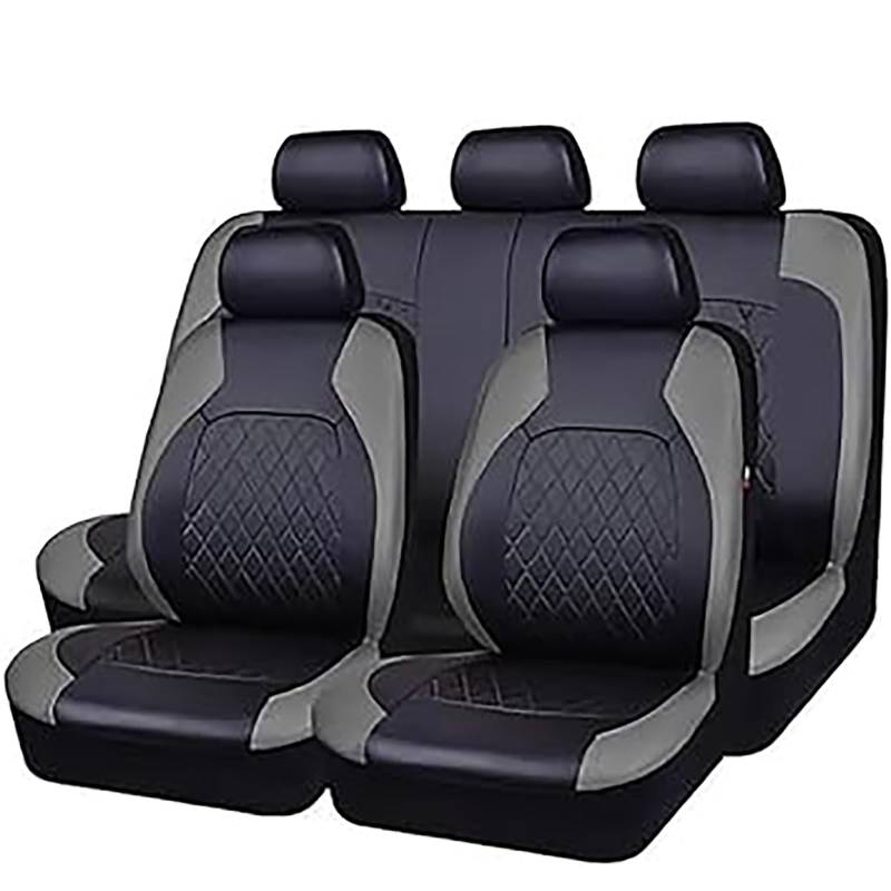 YZECEBNF Auto Sitzbezüge Set Für Audi A4 B8 Avant Wagon 2008-2016, Universal Autositzbezüge Vorne RüCken Sitzschutz Sitzkissen Waschbarer Anti Rutsch Innenraum Zubehör, B/Grey von YZECEBNF