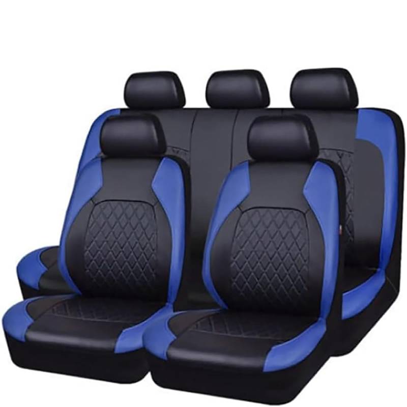 YZECEBNF Auto Sitzbezüge Set Für Hyundai Kona/Encino 2018-2023, Universal Autositzbezüge Vorne RüCken Sitzschutz Sitzkissen Waschbarer Anti Rutsch Innenraum Zubehör, C/Blue von YZECEBNF