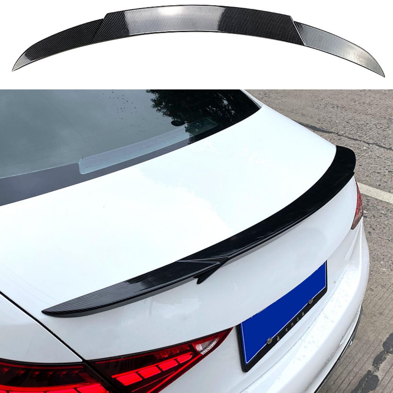 Auto ABS Heckspoiler für Mercedes-Benz C-class W206 C200 C260 C300 2022 2023 2024+, Kofferraum Lippe Spoiler Bodykit Tuning Styling Zubehör,Carbon Fiber look von YZQSWCX