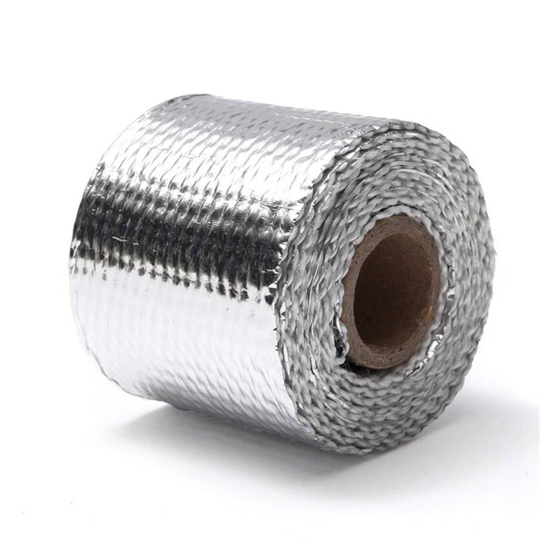 Hitzeschutzband 2 stücke 1,5m auto motorrad auspuff wrap rohre header wärmeisolierung rollenband turbo wärmeabgas thermische wickelband universal(Silver) von YZWHKJ