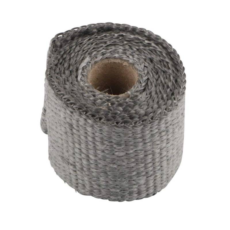 Hitzeschutzband 2 stücke 50mm x 1,5m Isolationsband Anti-Heiß-Auspuff-Header Rohrband Wärme Isolierhülle Glasfaser Motorrad Zubehör(Gray) von YZWHKJ