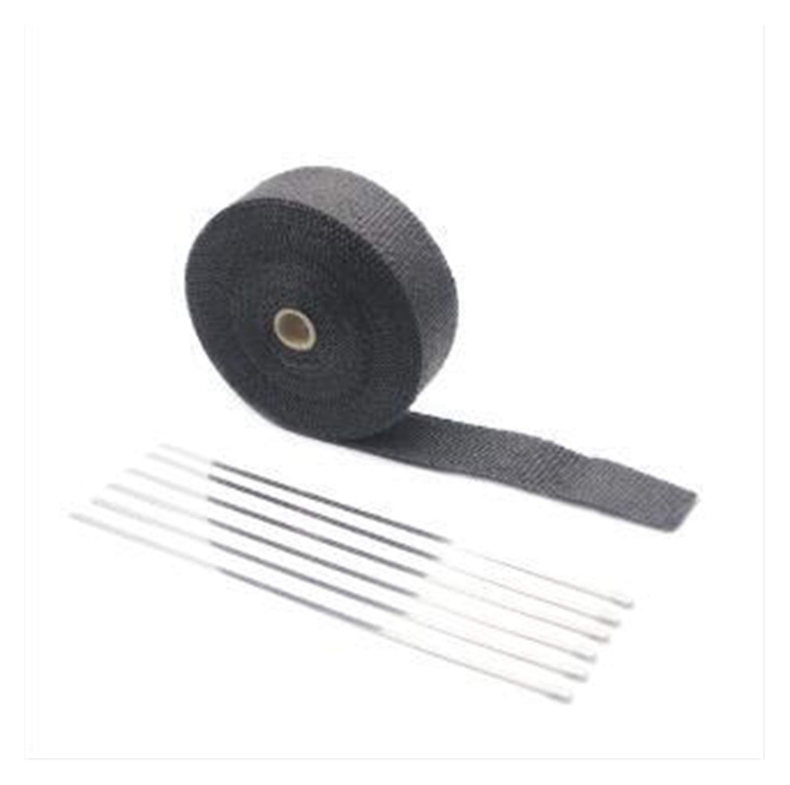 Hitzeschutzband 5m / 10m / 15m Fiberglas Auspuffschutz Rohr Wärmekopf Isolierband Turbo Wrapp Isolier-Wickelband-Tuch(50mm 5M Black) von YZWHKJ