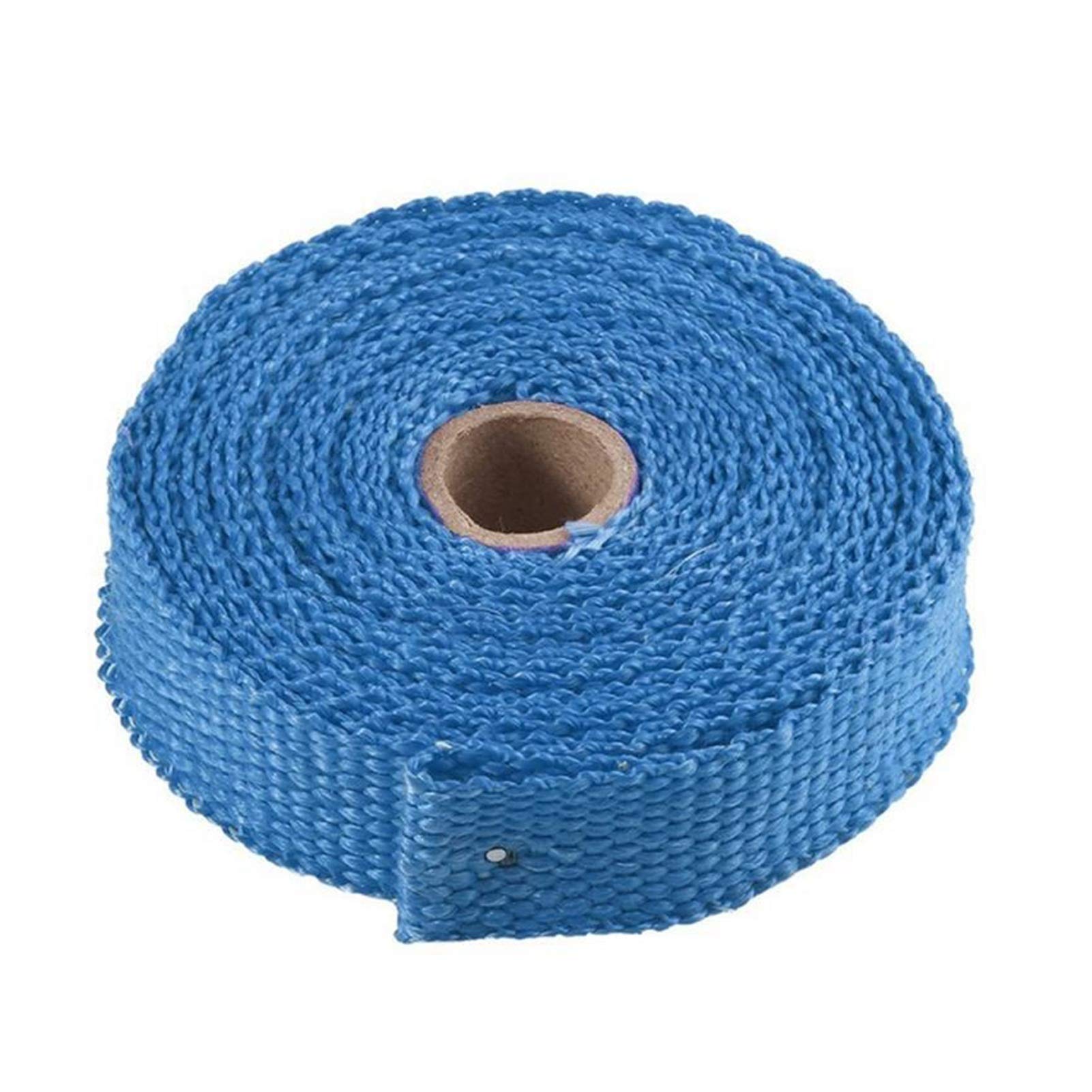 Hitzeschutzband 5m Auspuff-Rohrtuch Glasfaserband Auto Auspuffrohr Wrap Isolation Baumwolltuch Dämmung Wärmegewickelte Band(Blue) von YZWHKJ