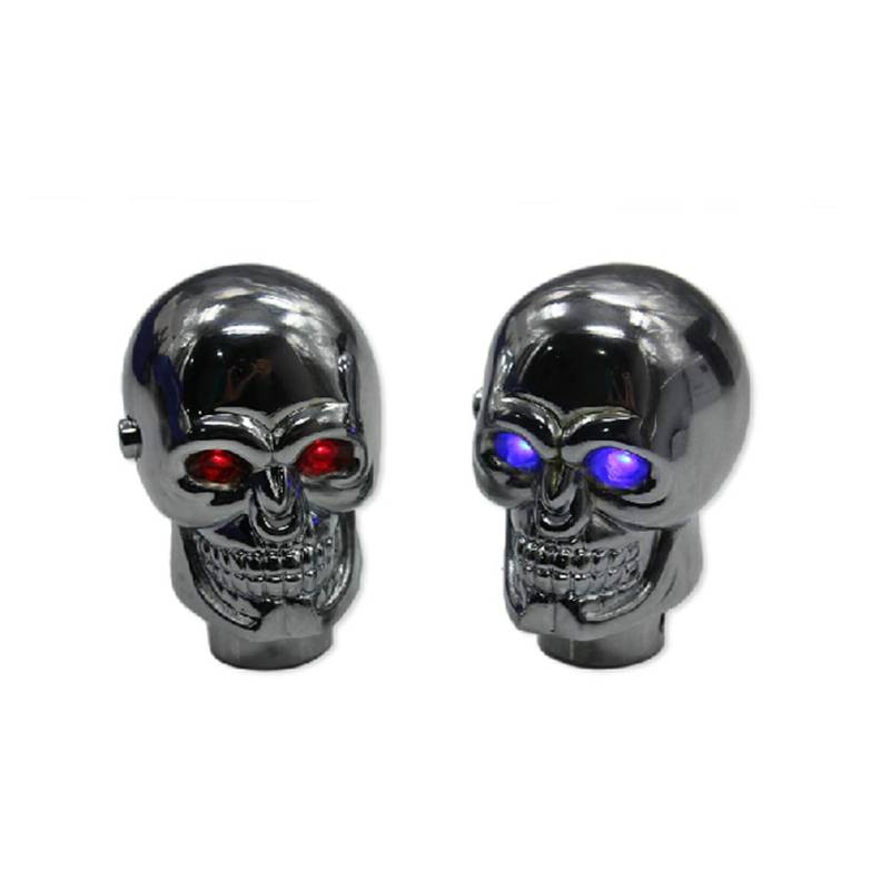 Schaltknauf totenkopf Skull Shape Universal Manuell Auto Schaltknauf Schaltkopf mit Led light für Schaltgetriebe (Rote LED) von YZYP