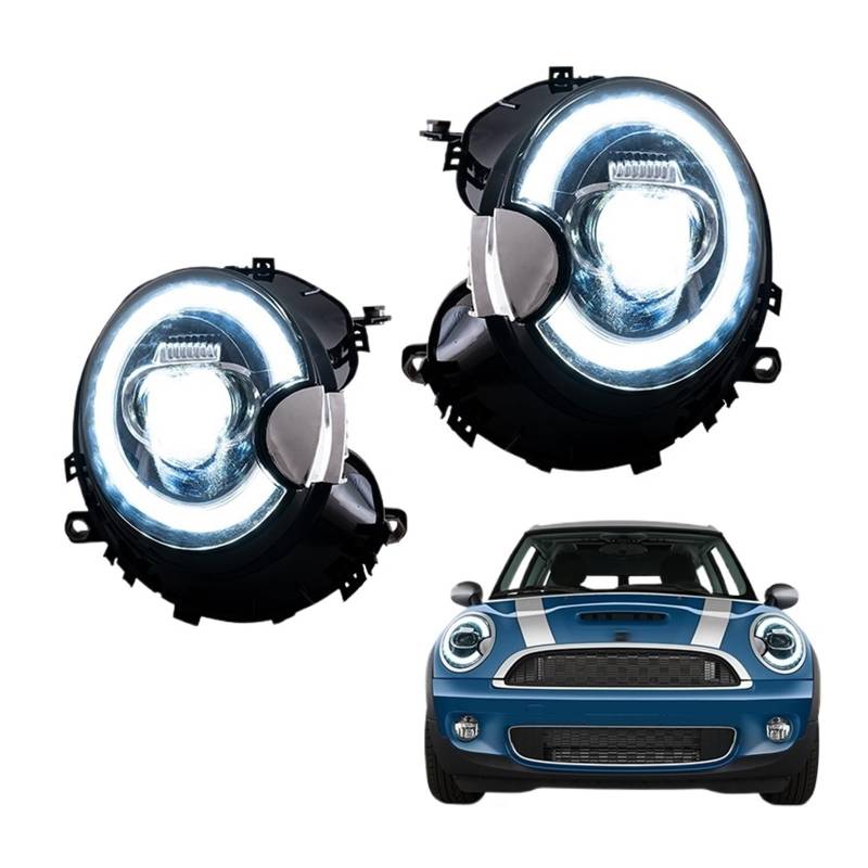 2PCS LED Scheinwerfer Montage Kompatibel for Cooper R56 R57 R58 R59 2007-2013 Blinker Licht DRL Hallo/Low LED Scheinwerfer Auto Styling(Right Hand Drive) von YaLiYa