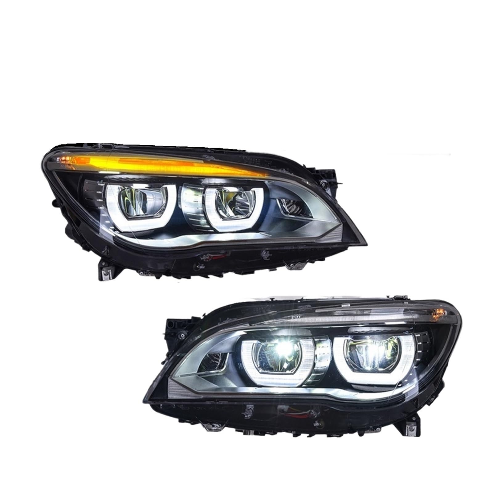 Auto-LED-Scheinwerfer kompatibel for BMW 7er F01 F02 DRL-Scheinwerfer 2009–2012 2013–2015 Xenon-Upgrade LED-Scheinwerfer-Montagezubehör(2009-2012 Year) von YaLiYa