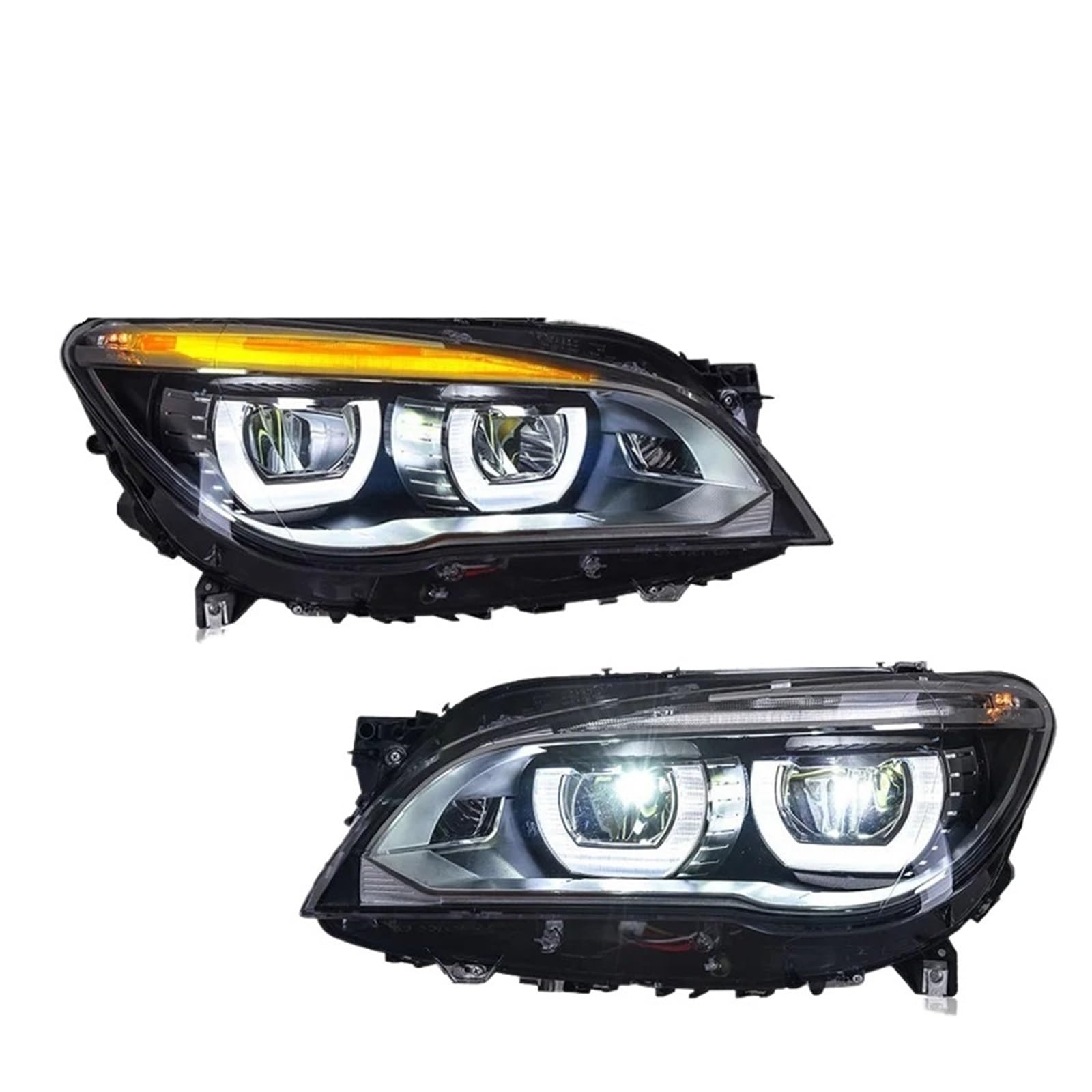 Auto-LED-Scheinwerfer kompatibel for BMW 7er F01 F02 DRL-Scheinwerfer 2009–2012 2013–2015 Xenon-Upgrade LED-Scheinwerfer-Montagezubehör(2013-2015 Year) von YaLiYa