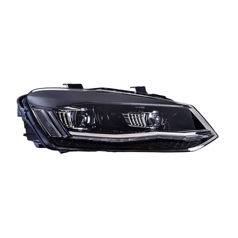 Auto Styling Kompatibel for VW Polo Kopf Licht 2011-2018 Polo Scheinwerfer DRL Blinker Fernlicht Projektor objektiv(Silver line) von YaLiYa