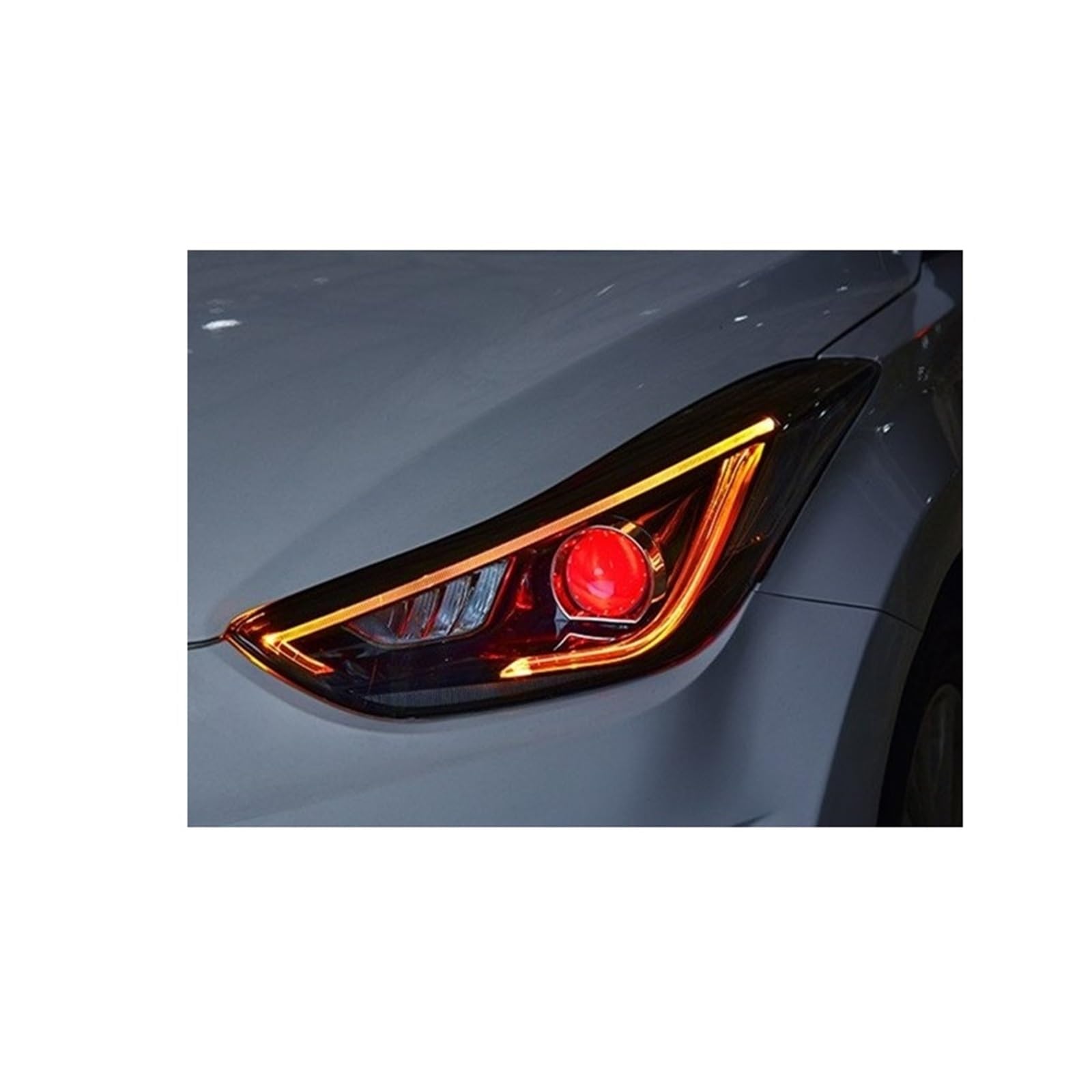 Auto Zubehör Kompatibel for Hyundai Elantra Scheinwerfer 2012-2016 Elantra Kopf Licht DRL Blinker High-Beam Projektor objektiv von YaLiYa