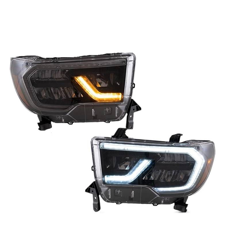 Auto Zubehör Kompatibel for Toyota Tundra 2007-2013 Sequoia 2008-2018 Scheinwerfer Vorne Kopf Licht Facelift Voll LED Scheinwerfer von YaLiYa