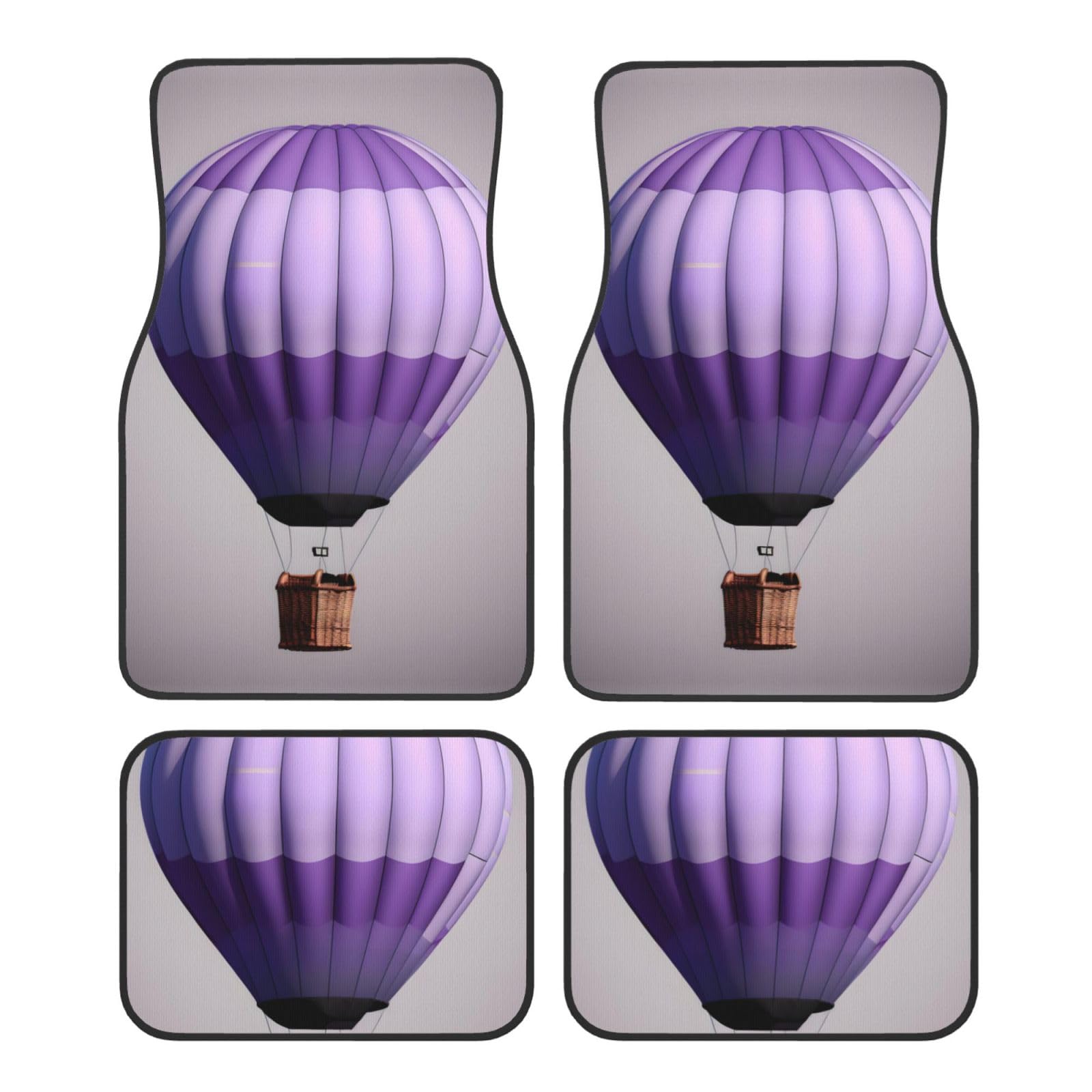 Lavender Heißluftballon-Druck, Automatten, komplettes Set, universelle Fußmatten für Autos, SUVs, LKWs, rutschfeste Automatten von YaWea