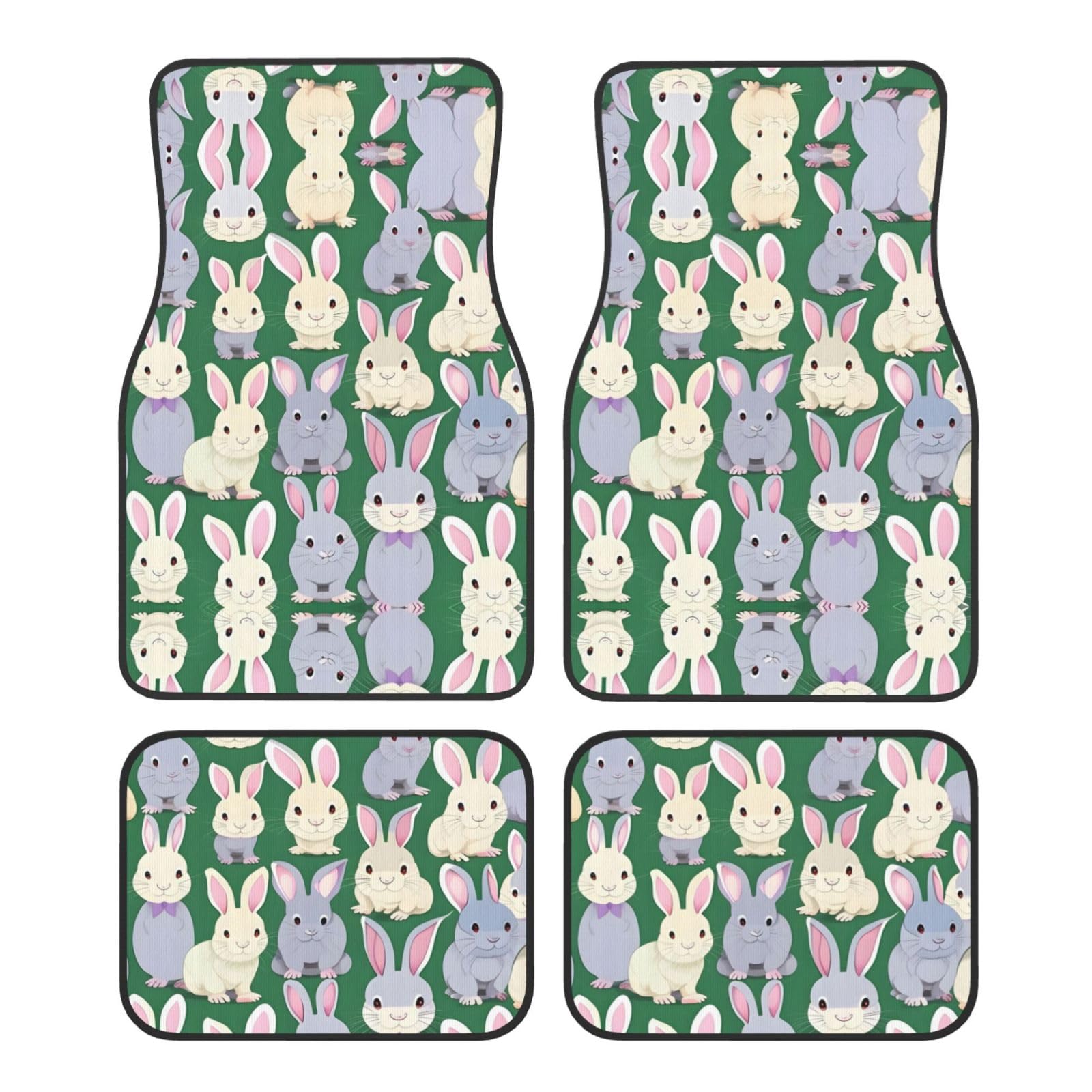 Many Bunny Cute Print Car Mats Full Set Universal Floor Mats for Cars SUV Trucks Anti Slip Automotive Mats von YaWea