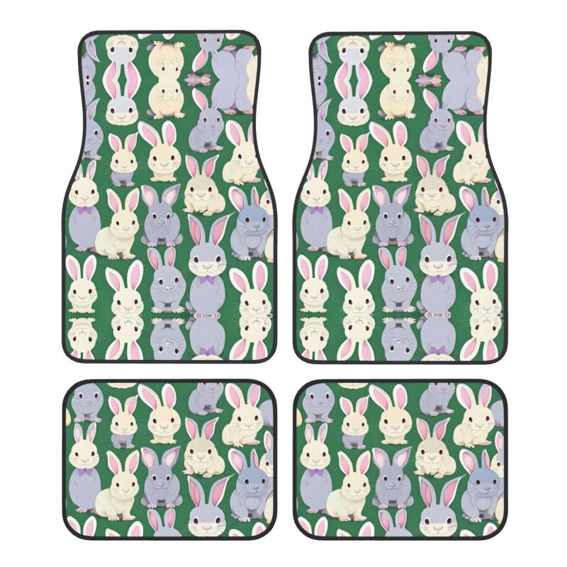 Many Bunny Cute Print Car Mats Full Set Universal Floor Mats for Cars SUV Trucks Anti Slip Automotive Mats von YaWea