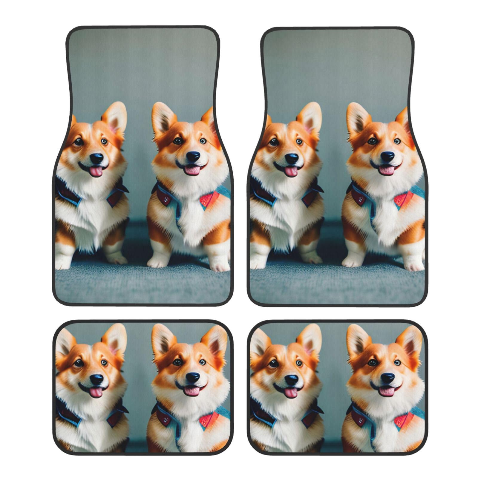 Wearing Clothes Cute Corgi Dogs Print Car Mats Full Set Universal Floor Mats for Cars SUV Trucks Anti Slip Automotive Mats von YaWea