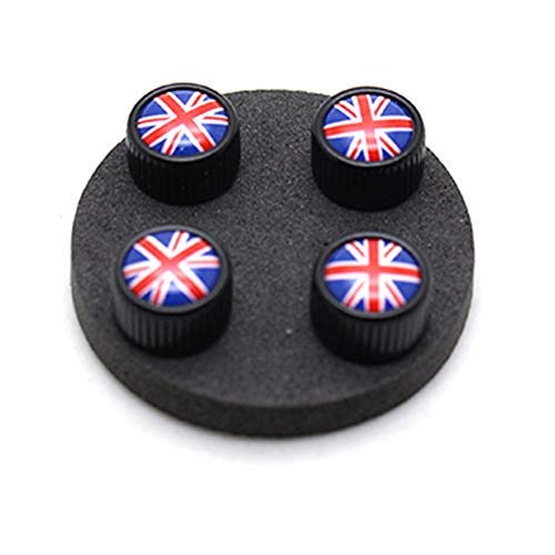 YaaGoo 4 x Ventilkappen für Mini Cooper Reifen (schwarz Union Jack) von YaaGoo