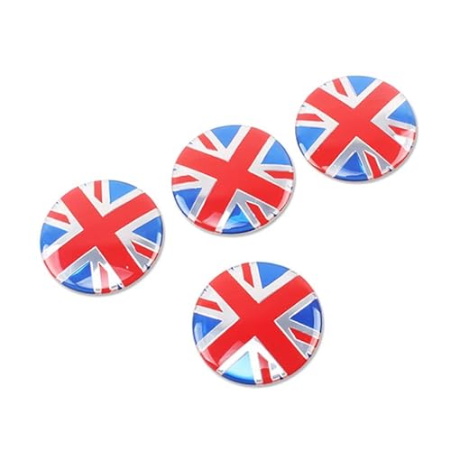 YaaGoo Für Mini 52 mm 2,05 Zoll Durchmesser Auto-Radnabenkappen-Abdeckungsaufkleber (4 Stück, Logo Union Jack) von YaaGoo