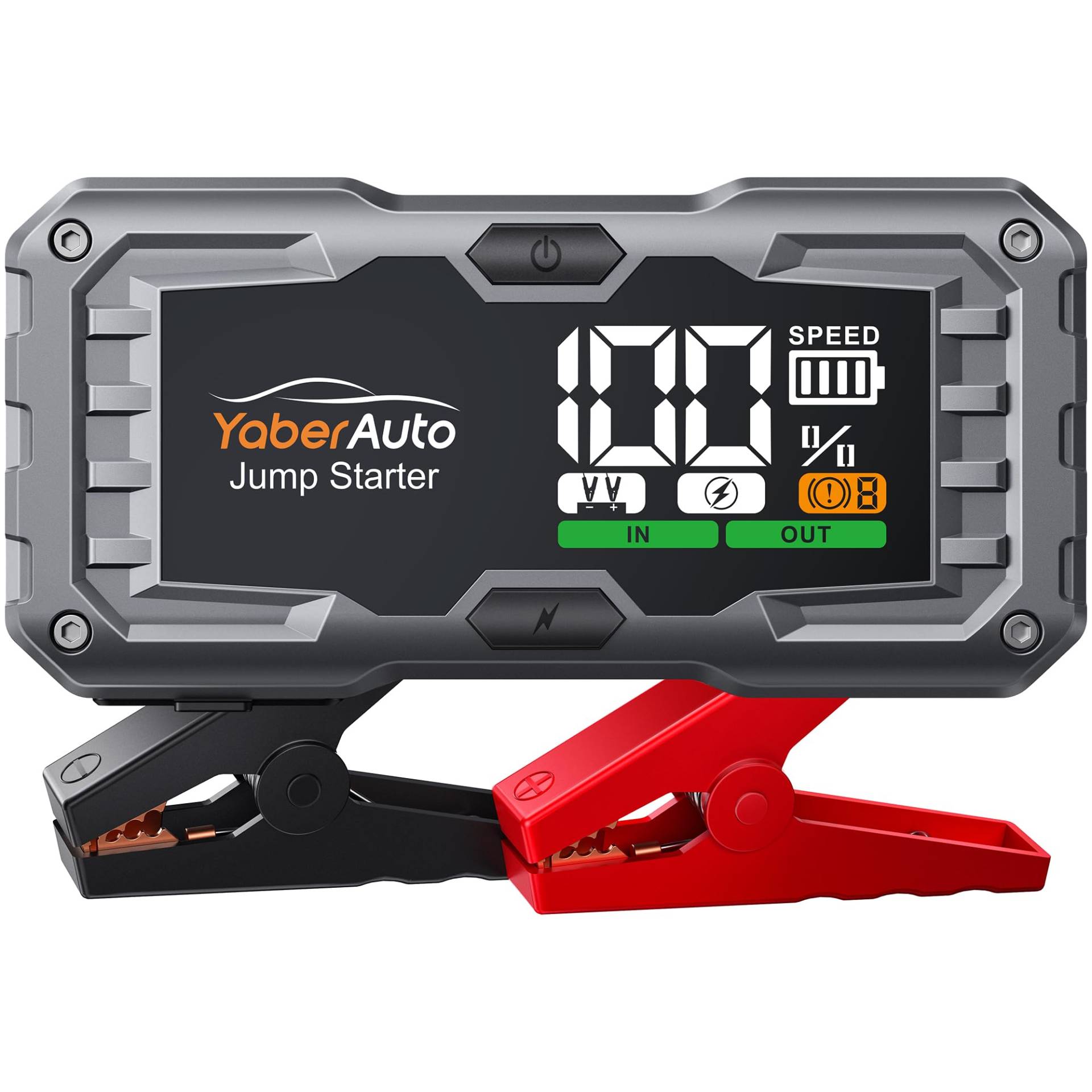 YaberAuto Starthilfe Powerbank, 4000A 21800mAh Auto Starthilfe Powerbank für 10,0L Benzin / 9,0L Dieselmotor, Tragbare 12V Starter Powerbank mit 4 Licht-Modus und 3,3" LCD Bildschirm von YaberAuto