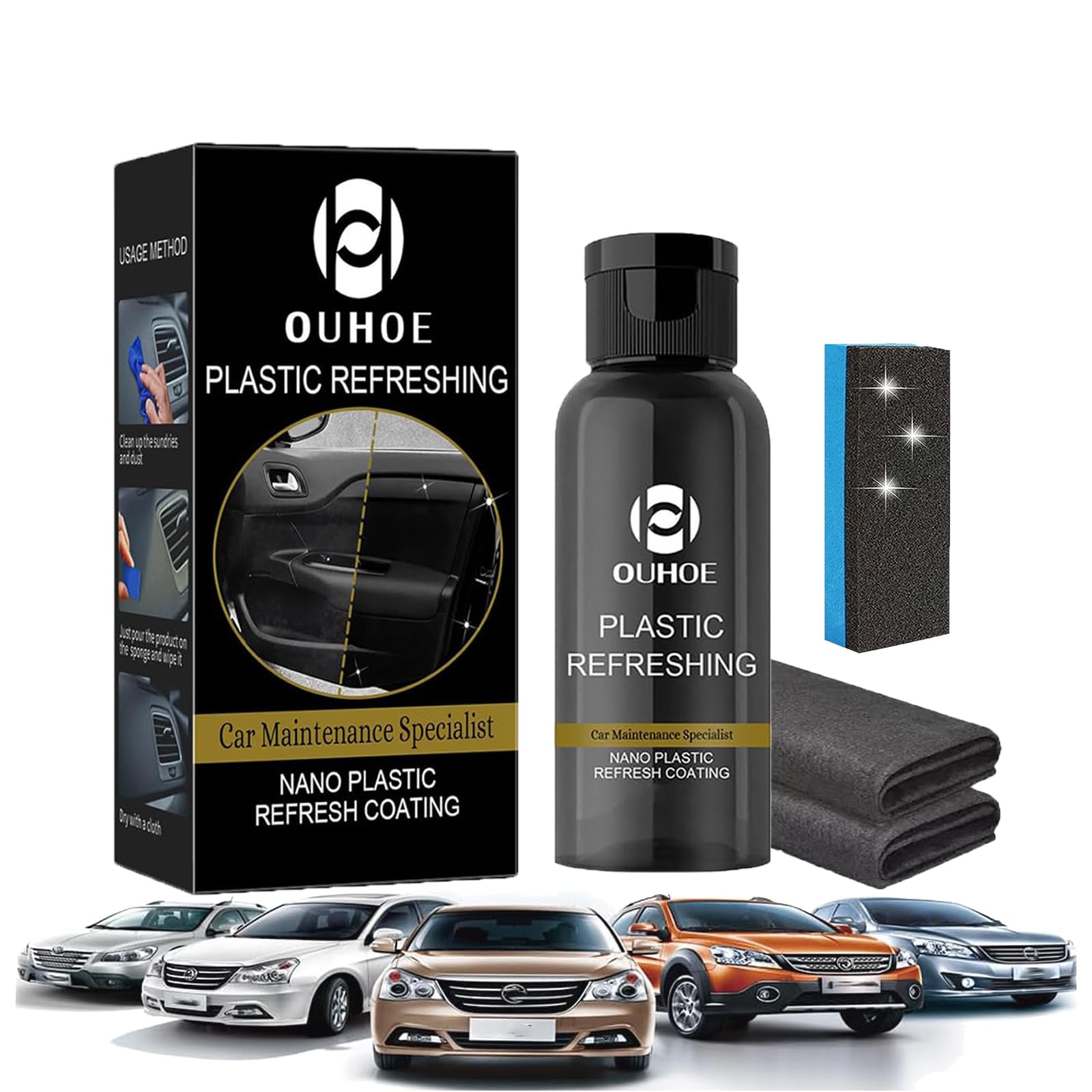 Ouhoe Plastic Refreshing,Lakiso Plastic Revitalizing Coating Agent,Car Plastic Revitalizing Coating Agent,Car Plastic Plating Refurbishing Agent,Ouhoe Refreshing, Plastic Restorer for Cars (30ml*1) von Yagerod