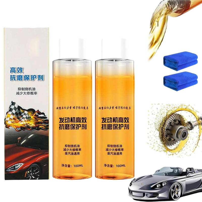 Wondeea Highly Effective Engine Anti-Wear Protectant, Wondeea Anti-Wear Engine Treatment Oil Additive, Oil Additive for Car Engine, Noise Reduction, Anti-Shaking and Fuel Efficient (2PCS) von Yagerod