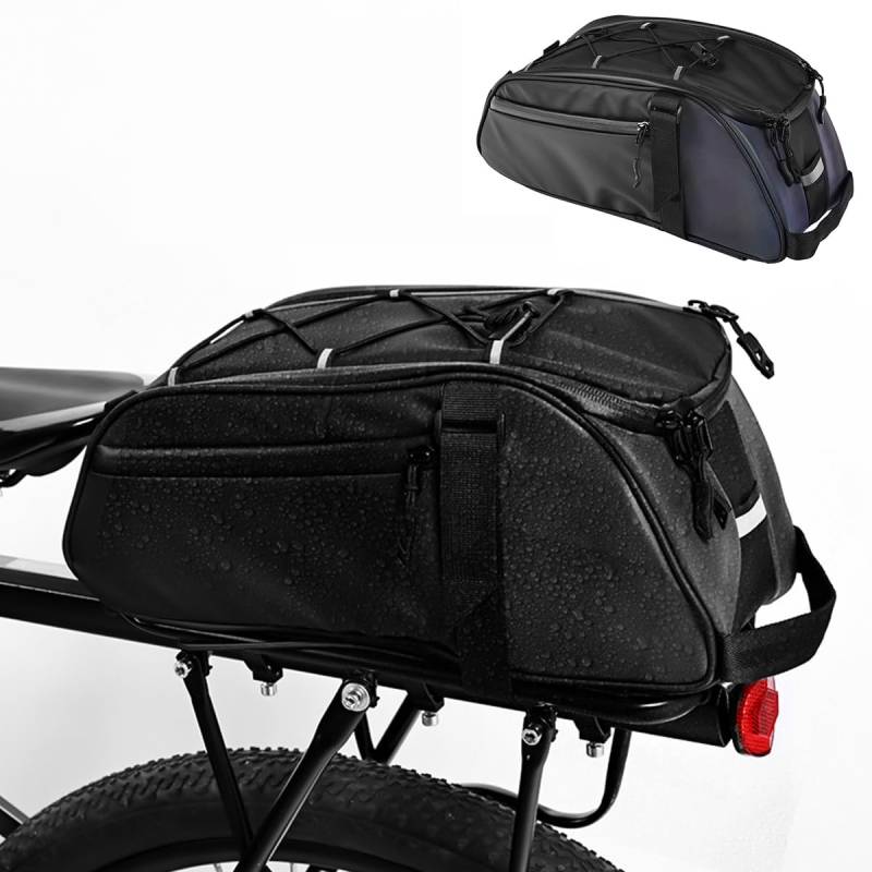 Bicycle Pannier Rack Pannier Rack Bags, Waterproof Seat Multifunctional Bag, Isolierende Gepäckträgertasche mit Rucksackfunktion, Wasserfest & Reflektierend(35x12.5x14cm), Colored von Yagosodee