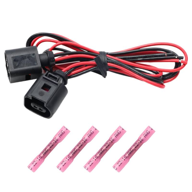 YananAC 2 Stück Kabelbaumstecker für 2 poligen Temperatursensor 1J0973702 Kompatibel mit Audi A4 A6 A8 Q5 Q7 Je-ta Kabelbaum-Anschluss von YananAC