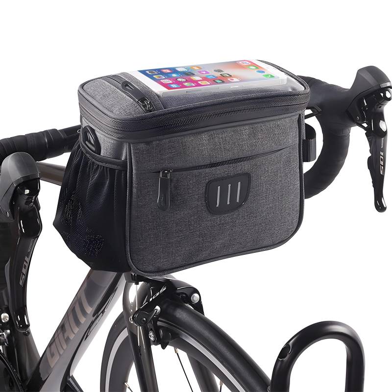 6L Fahrradkorb vorne Tasche, Lenkertasche Fahrrad mit Lenkeradapter, Wasserdichter mit Ouchscreen Vorne PVC Fenster Fahrradtasche und Abnehmbarem Schultergurt Fahrradkorb Tasche für Tablet Oder Handy von YancLife