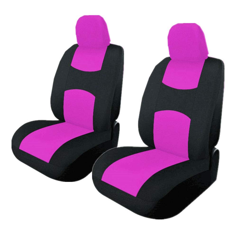 Autositzbezüge Vordersitze, Universal Sitzbezüge Auto für Fahrersitz und Beifahrer Aus Schonbezüge 4Pcs (Color : Pink) von YangD