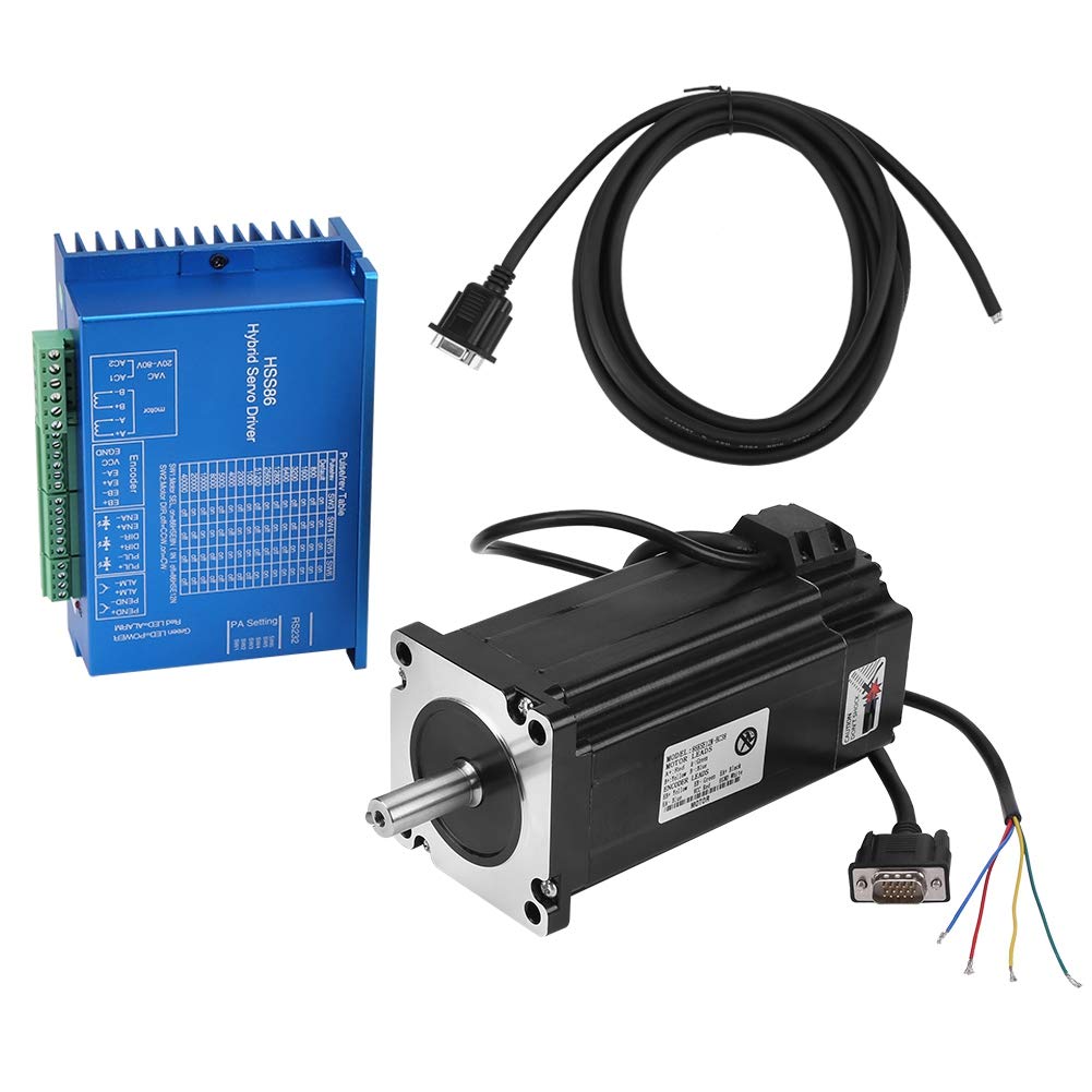 NEMA34 12N.M 2 Phase 0~3000 RPM Hybrid-Servomotor mit geschlossenem Regelkreis Hochgeschwindigkeits-Schrittmotor & HSS86-Servotreiber-Controller CNC-Kit für CNC-Fräser-Gravierfräsmaschine von Yanmis