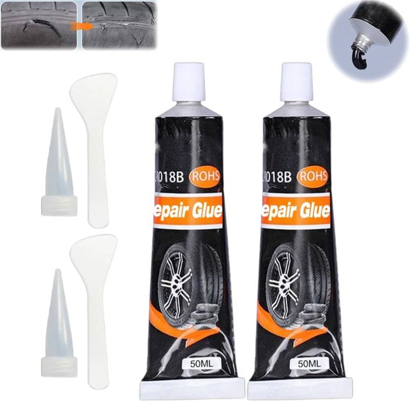 Yanobia Waterproof & High Temperature Resistant Tire Repair Glue, Tire Glue Sidewall Repair Rubber Set, Quick-Drying Super Glue for Bikes, Cars (2Pcs) von Yanobia