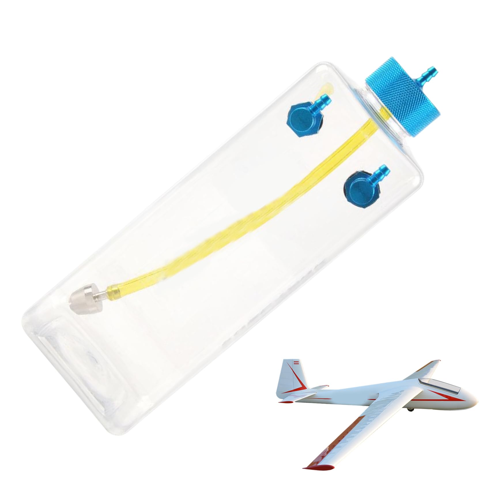 RC -Kraftstofftank, 750 ml Kraftstoffflasche, Kunststoff Transparent Kraftstofftank Ölflasche für Flugzeuggasausflug, Modellflugzeug Ersatzteile, Kraftstofftank von Yaoliucp