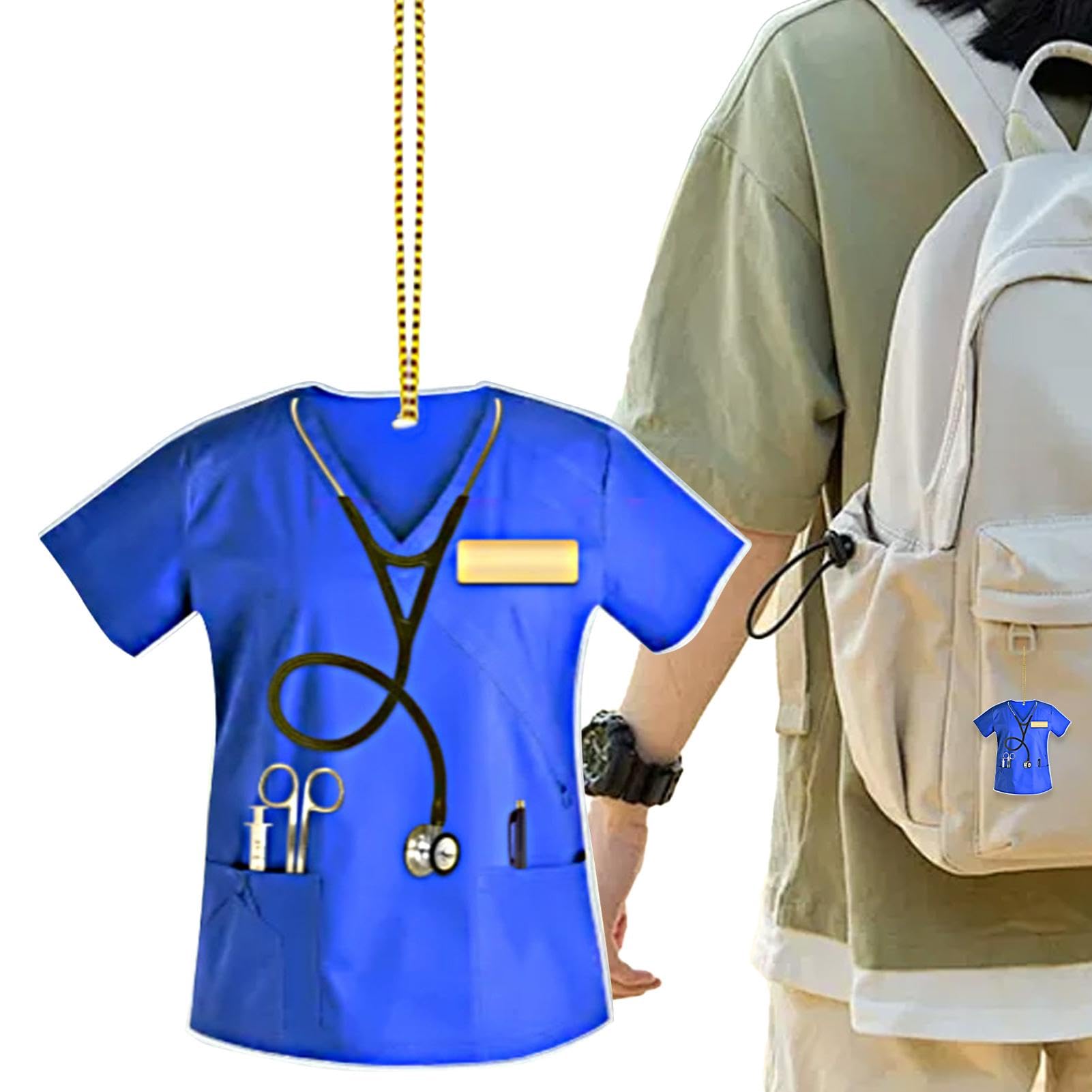 Yapetnck Acryl-Rückspiegel-Aufhänger – Krankenschwester-Uniform-Rückspiegel-Anhänger, Krankenschwester-Uniform-Form, Rückspiegel-Zubehör für Auto-Rückblick, Türgriff, Fenster, Rucksack von Yapetnck