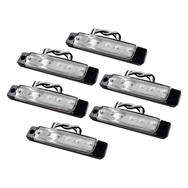 Yardwe 6 Stück 6 6 LED Bootsbeleuchtung LED-Raumleuchten Pontonboot Lichter Boot Dekorationslichter Boot Hecklichter Gebrauchsstreifenlicht Utility-LED-Innenbeleuchtung Anhänger Abs Weiß von Yardwe