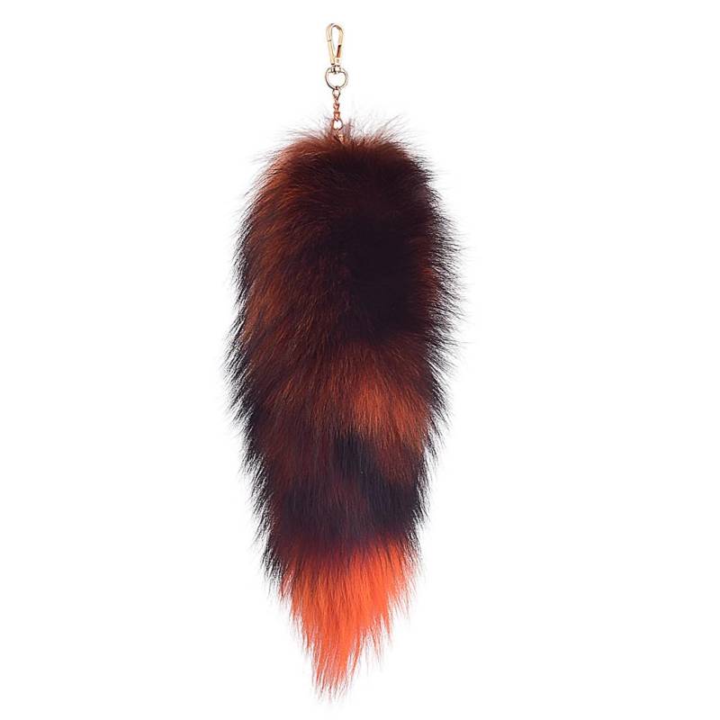 Fox Tail Fur Tail Keychain Animal Tail Shaggy Faux Fur Tail Realistic Fox Tail Keychain Decorative Tail for Handbag Backpack Silver (3) von Yavitality