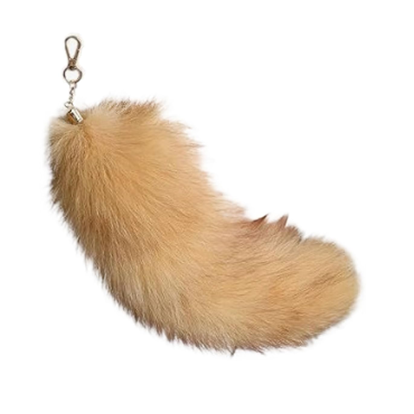 Fox Tail Fur Tail Keychain Animal Tail Shaggy Faux Fur Tail Realistic Fox Tail Keychain Decorative Tail for Handbag Backpack Silver (9) von Yavitality