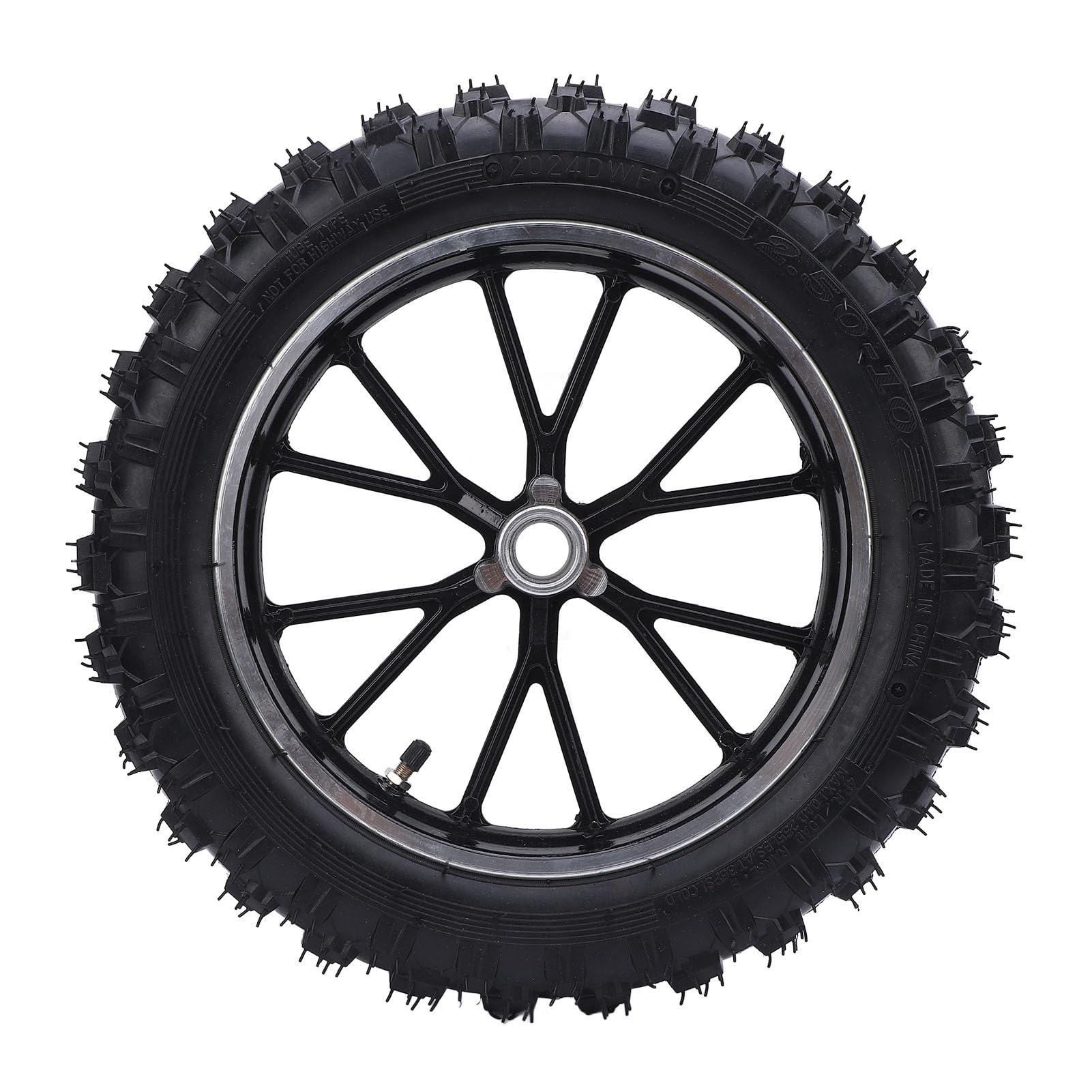 2,5 10 Vorderradreifen mit Schlauchnabe, Verschleißfester Gummi-Felgenreifen, 10-Zoll-Radnabenreifen für Kleine 49-cm³-Offroad-Motorräder (BLACK) von Yctze