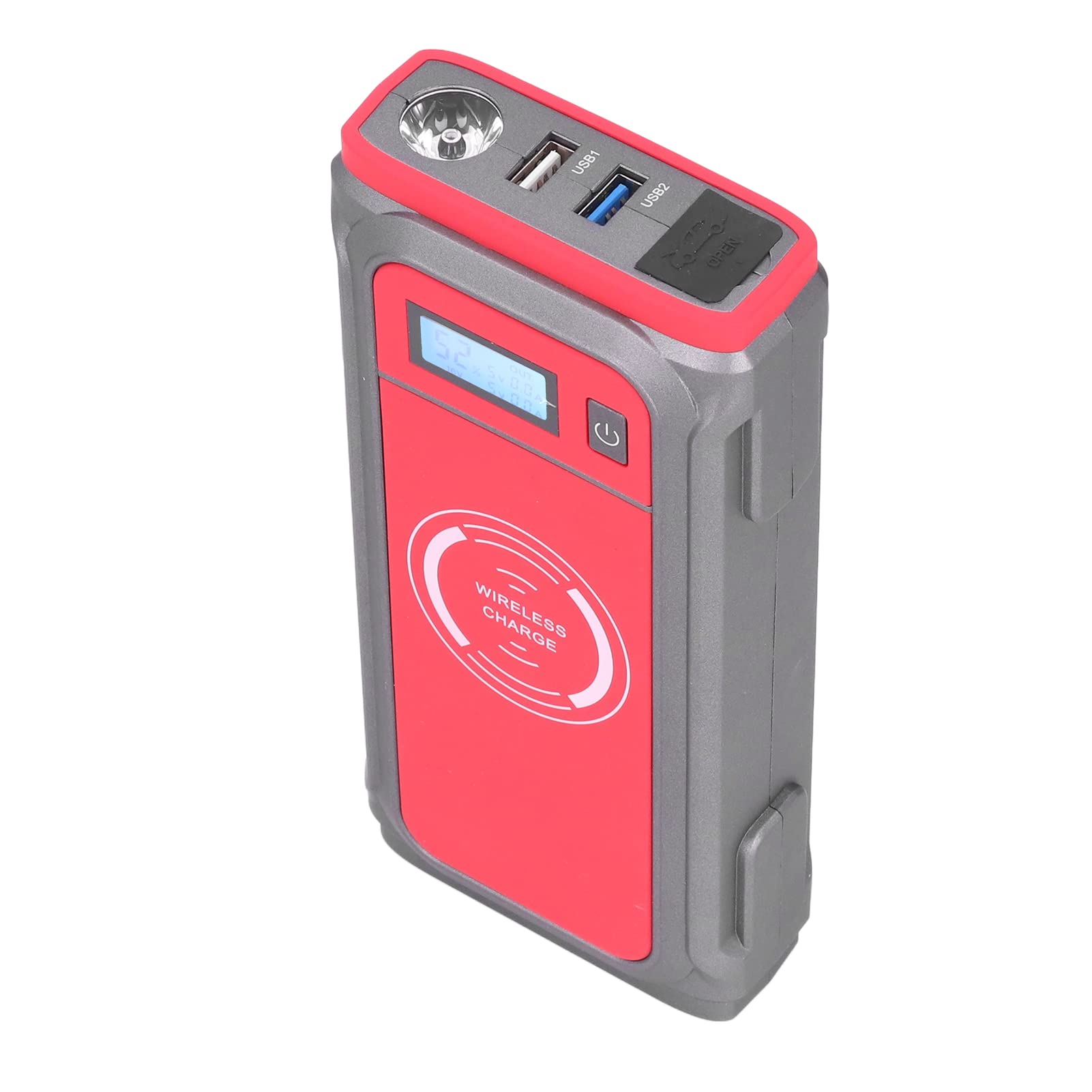 32800 MAh Auto-Notstarter-Batterie-Booster, 850 A Dual-USB-Wireless-Ladegerät, Stabiler Strom, 650 A Spitzenstrom, 32800 MAh Große Kapazität, für 12-V-Benzinfahrzeuge, mit von Yctze