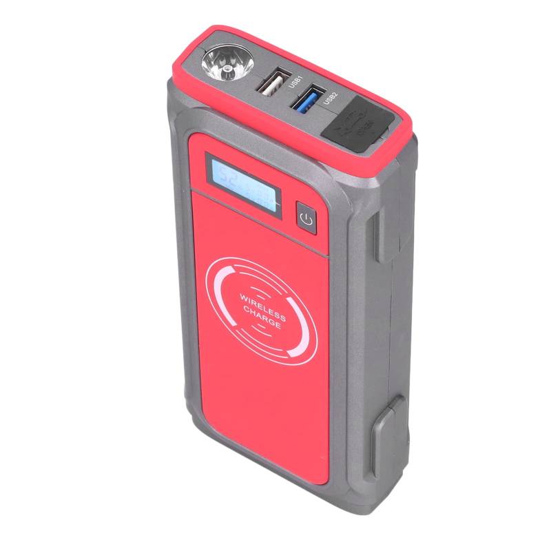 32800 MAh Auto-Notstarter-Batterie-Booster, 850 A Dual-USB-Wireless-Ladegerät, Stabiler Strom, 650 A Spitzenstrom, 32800 MAh Große Kapazität, für 12-V-Benzinfahrzeuge, mit von Yctze