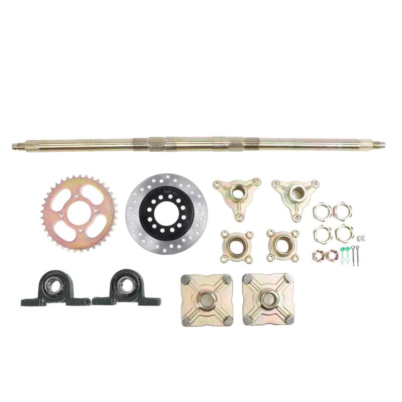 740 Mm Go-Kart-Hinterachs-Set, Robuste Bremsscheiben-Basis, Kettenrad-Hinterachse für Selbstgebaute ATVs, Quads und Drift-Trikes mit 50 Bis 150 von Yctze