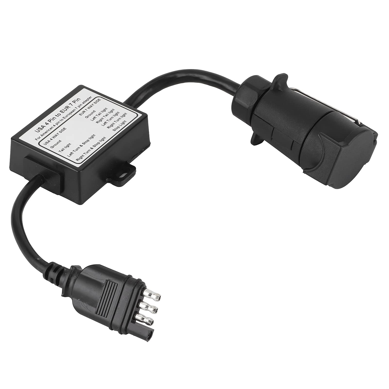 Anhängerstecker, Konverter USA 4 Pin auf EUR 7 Pin Adapter Anhängeradapter Stoppbremssignaltrennung von Yctze