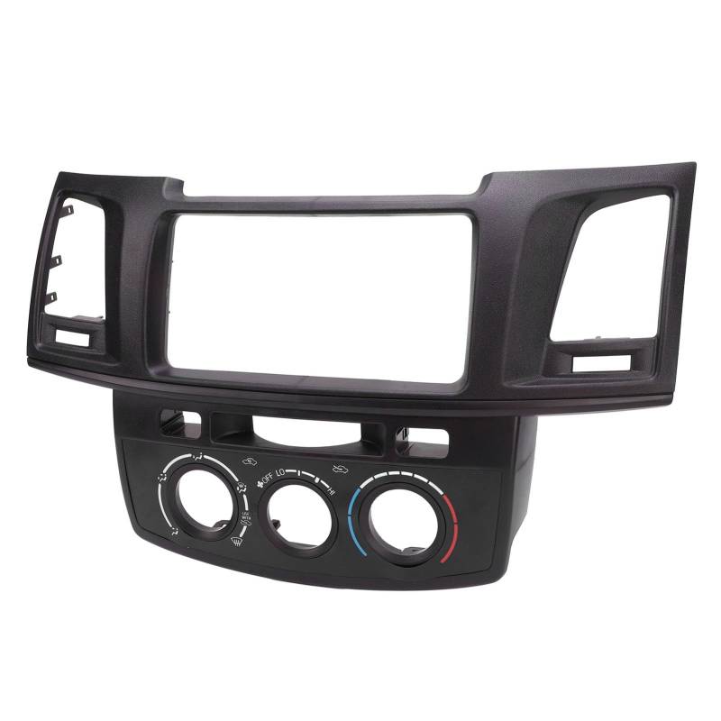 Auto-Center-Armaturenbrett-Radio-Blende, Kratzfeste ABS-Center-Armaturenbrett-Radio-Zierblende für Hilux 2005–2011 (BLACK) von Yctze