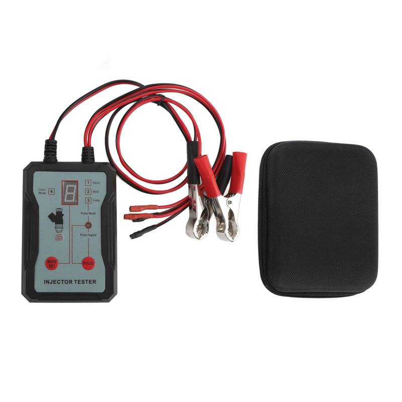 Auto-Einspritzdüsen-Tester, 12 V, 4 Pulsmodi, LED-Anzeige, Effektive Fehlerbehebung, Motorrad-Düsentest-Set (GREY) von Yctze