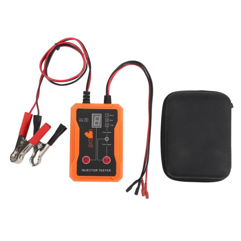 Auto-Einspritzdüsen-Tester, 12 V, 4 Pulsmodi, LED-Anzeige, Effektive Fehlerbehebung, Motorrad-Düsentest-Set (ORANGE) von Yctze