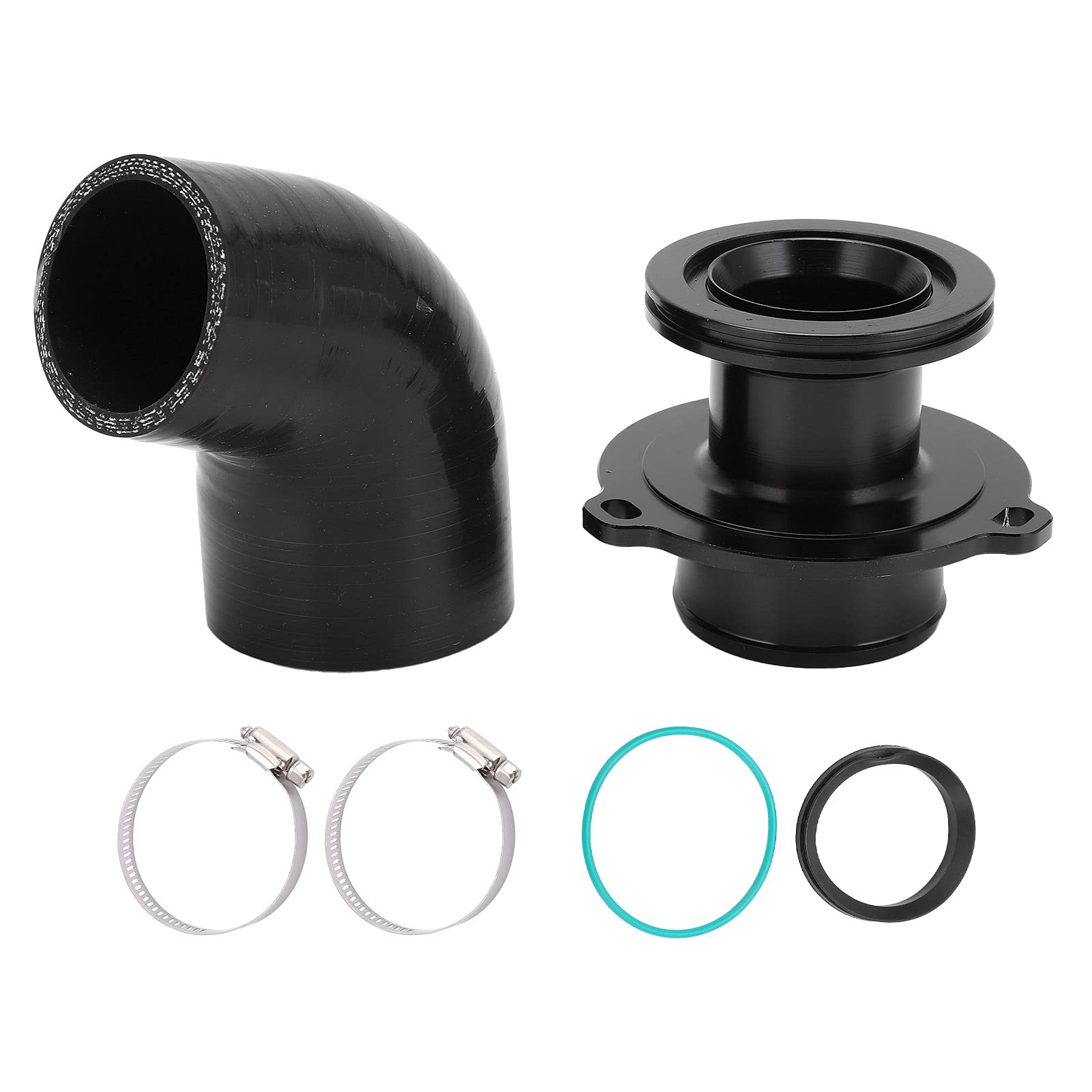 Auto Turbo Schalldämpfer Kit Autozubehör Metall Gummi Getriebe Ölmessstab Turbo Outlet Schalldämpfer Turbo Schalldämpfer Kit mit Klemmdichtung Gummiring Gummiwinkeladapter von Yctze